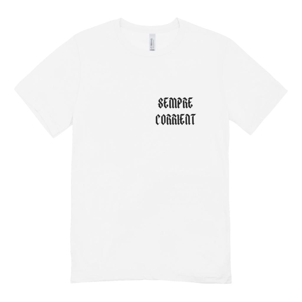 The Running Mallorca white running tee, a high-performance, moisture-wicking shirt designed for runners.